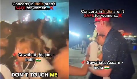 Screengrab from the video posted by the UK travel blogger alleging physical harassment at the Post Malone concert.