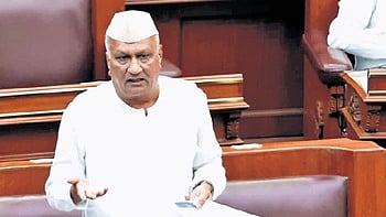MLA Raju Kage addresses the Assembly in Belagavi on Thursday  