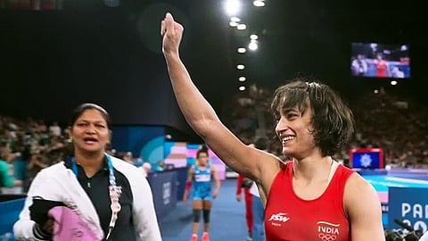 India's Vinesh Phogat at the Paris Olympic Games 2024.