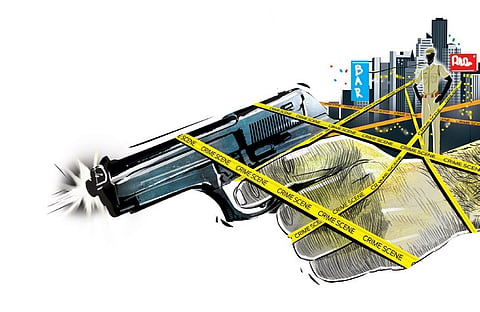 The suspect Rajasekar assaulted a sub-inspector and a grade I constable with a knife and tried to flee. In response, another sub-inspector, named Baskar, fired at him, injuring Rajasekar in his left rib and left thigh.