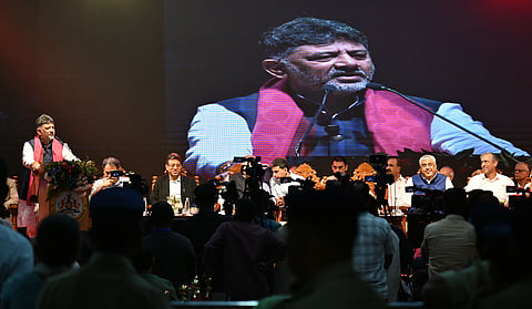 D K Shivakumar addressing during a talk with Bengaluru Apartments Associations later last year regarding the Karnataka Apartment (Ownership and Management) Bill