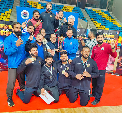 RSPB Greco-Roman team celebrates its win on Sunday