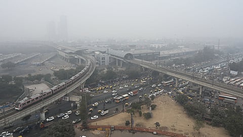 Anand Vihar (ISBT) Official AQI monitoring stations for Cityscape story, in New Delhi on Sunday. 