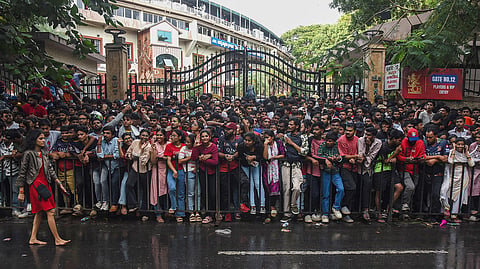 Fans gathered outside the M Chinnaswamy Stadium in Bengaluru to celebrate RCB's title triumph in June