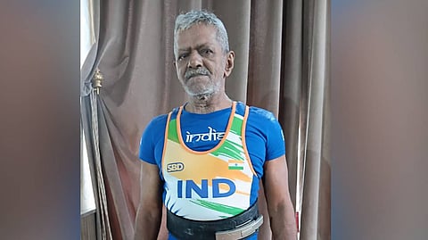  K K Velayudhan has scripted history by winning gold at the Asian Masters Classic Powerlifting Championship.
