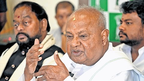 Former prime minister and Janata Dal (Secular) supremo HD Deve Gowda