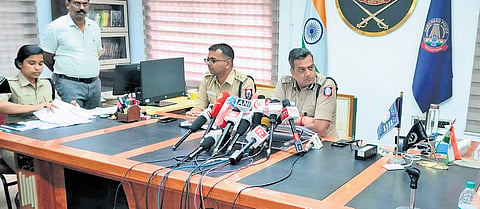 IG (North) Asra Garg and Tiruttani SP during Tuesday’s presser 