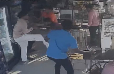 One of the assailants pulled out a knife concealed in his clothing and stabbed him on the chest, left side of the waist and hands