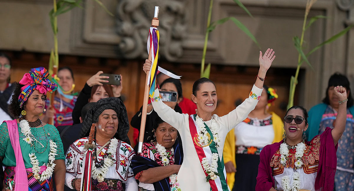 claudia sheinbaum green dress for success: Mexican President Sheinbaum's wardrobe reflects her ideology NAVIGATION STYLE:Dresses