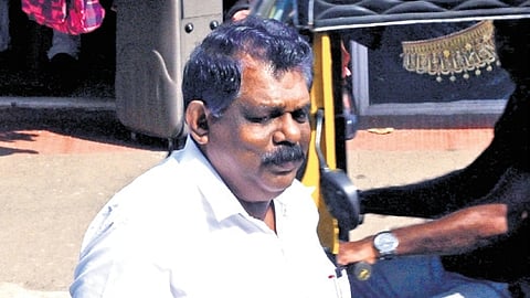 Antony Raju arrives at Nedumangad JFCM court. Following his conviction, he stands disqualified as MLA 
