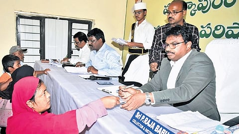 The district authorities made elaborate arrangements for the maiden Meekosam–PGRS at the Markapuram District Collectorate.