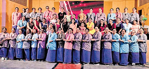 Young women in the community after the kavaya dance performance