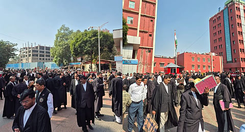 Pictures of the Orissa High Court and the Cuttack District Court after a bomb threat was received.