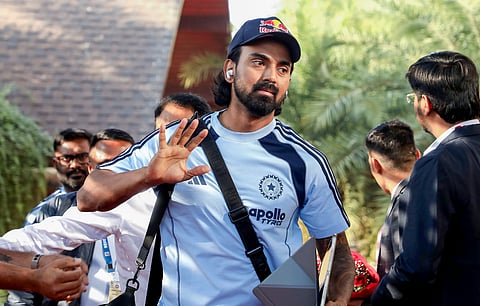 KL Rahul arrives at a hotel ahead of the second ODI in Rajkot, on Monday 