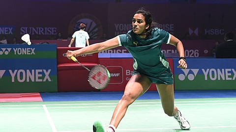PV Sindhu in action