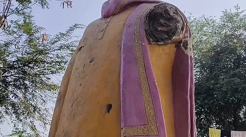 The incident came to light on Friday morning when villagers found the statue with its head and hands broken. 