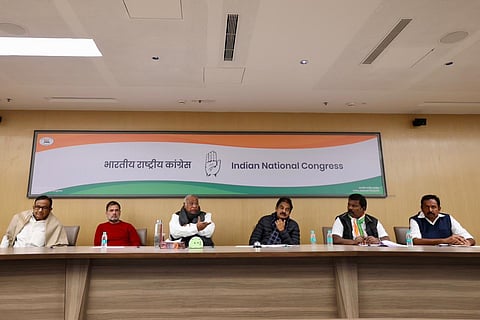 Congress president Mallikarjun Kharge, former party chief Rahul Gandhi, AICC general secretary (organisation) K C Venugopal, met with senior Congress leaders from Tamil Nadu to discuss the preparations for the upcoming Assembly Elections.