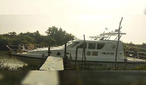 One of the inoperative interceptor boats at Gahirmatha.