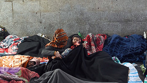 Patients struggle with long waits, lack of basic facilities, and harsh winter conditions near AIIMS