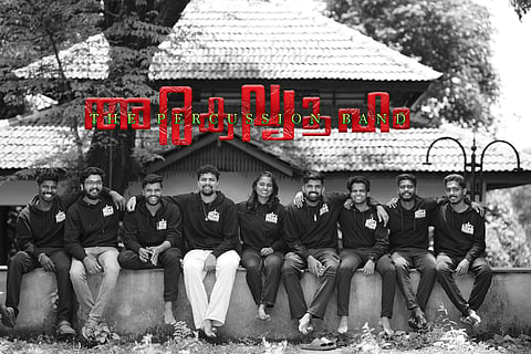 Left  to right: Arakvyuham band members Shahul, Amegh, Harikrishnan, Adithya, Anagha, Adarsh, Jyotish, Shyam, Sainath