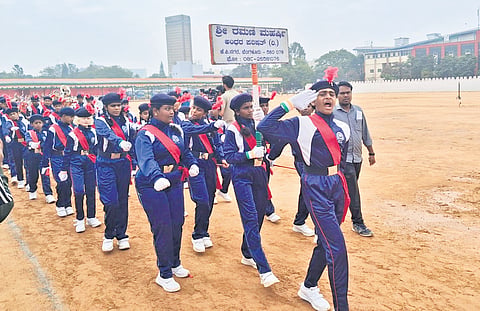 This year, 33 students are participating in the march past. Of them, six are 100% blind, while the rest are partially blind. 