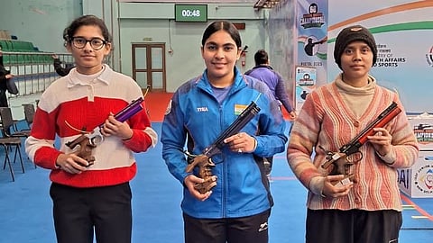 The top three at the 10m air pistol final 
