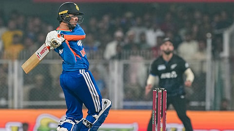 ndia's Abhishek Sharma plays a shot during the third T20I cricket match between India and New Zealand, at ACA Stadium, Barsapara in Guwahati, Sunday, Jan. 25, 2026. 