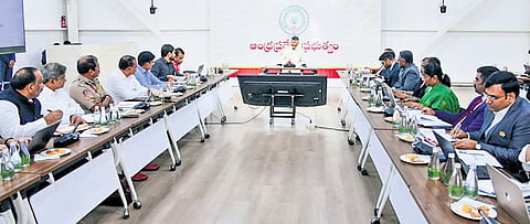 CM Nara Chandrababu Naidu during a review meeting on RTGS on Monday 