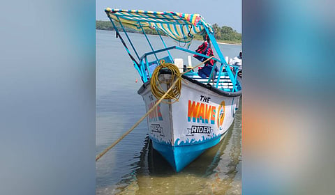 The ill fated boat which belongs to The Wave Rider Company