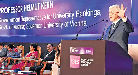 Helmut Kern of Univ of Vienna at the India Global Education Summit.