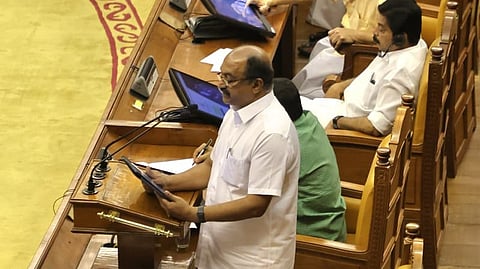 Finance Minister KN Balagopal  presenting the state Budget at Legislative Assembly  on Thursday.