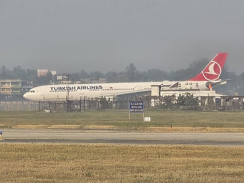 Turkish Airlines right engine catches fire after take-off from Kathmandu airport, lands in Kolkata