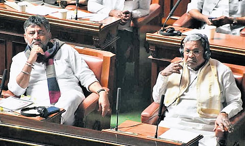 Karnataka Deputy Chief Minister DK Shivakumar and Chief Minister Siddaramaiah.
