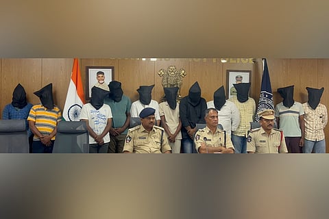 Tirupati Police arrested 13 accused including MBU PRO Sathish who was A3 in the case. ASP RAVI Manoharachai revealed the case details to media, on Wednesday , in Tirupati 