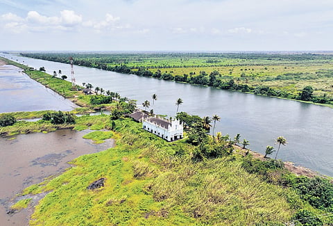 Chithira Palli on the banks of Chithira paddy polder