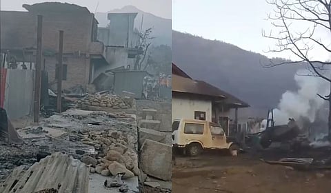 Five to six houses were initially burnt but due to heavy wind, the fire quickly spread.