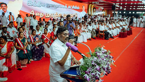 IJK founder Dr T R Paarivendhar addressing the gathering.
