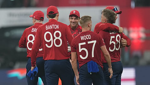 England players during their match against Nepal