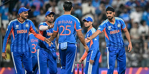 Players from India during their match against USA on Saturday