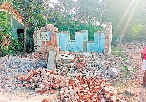 demolished house