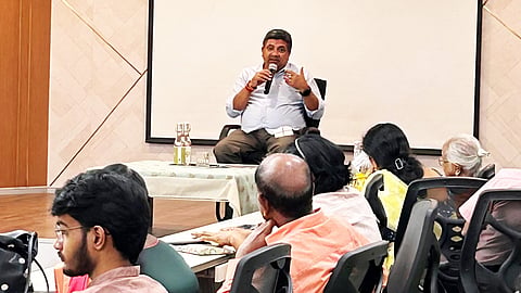 Minister Palanivel Thiaga Rajan during his address on ‘Recipe for Sustainable, Liveable, Inclusive Cities’ at the India Civic Summit