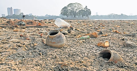 Ulsoor Lake has gone dry after it was drained for desilting under a Rs 4-crore NDMF grant.