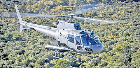 Airbus H125 light helicopter that will be manufactured at Vemgal, Kolar 