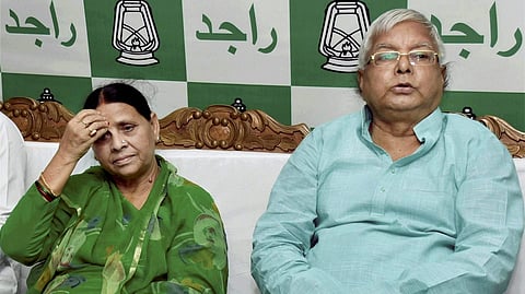 Lalu Prasad Yadav with his wife Rabri Devi.