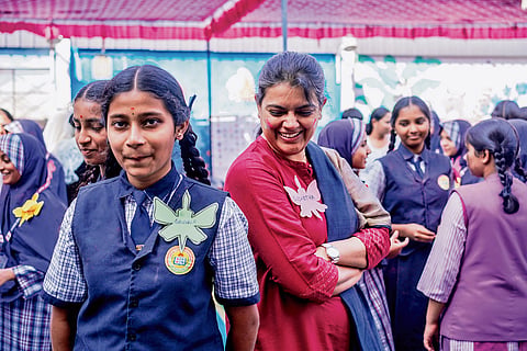 Suchetha Bhat with students associated with the NGO