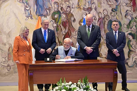 Modi said the relationship with Israel was rooted in “blood and sacrifice,” not merely diplomacy. 