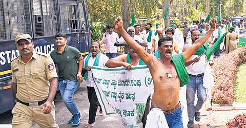 Farmers launch an indefinite protest demanding closure of safari in Nagarahole and Bandipur tiger reserves in Mysuru on Wednesday 