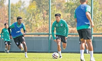 BFC’s Lalremtluanga Fanai in action during training session in Bengaluru 