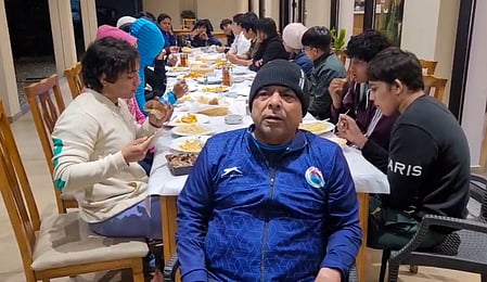 Chief coach Virender Singh along with women wrestlers were in Albania