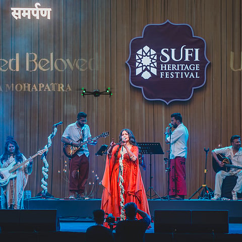 Sona Mohapatra on stage at the Sufi Heritage Festival in Delhi